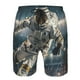 thumbnail image 3 of Balery Astronaut Soccer Field Traje de Baño Estilo Hawaiano para Hombre, Shorts de Secado Rápido con Bolsillos-Small, 3 of 6