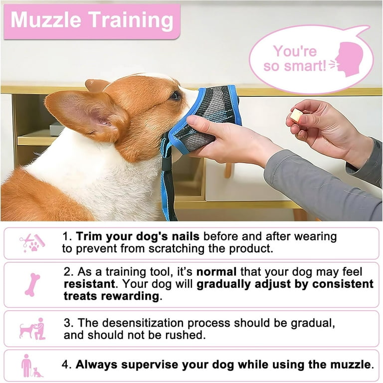 Dog Muzzle, Mesh Muzzle for Small Medium Dogs, Soft Mouth Cover to