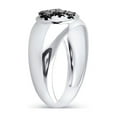 thumbnail image 4 of Diamond Princess Sterling Silver Mens Round Black Color Enhanced Diamond Cross Ring 1/4 Cttw, 4 of 4