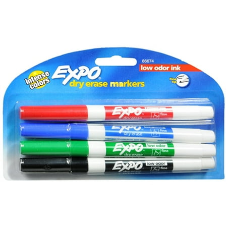 Expo Low Odor Dry Erase Pen Style Markers - 4 Ea - Walmart.com