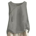 thumbnail image 2 of Mrat Débardeurs de Sport à Col Haut Mode Décontractée Sans Manches Boutons Col Rond Hauts Unis Débardeurs à Boutons Soutien-Gorge Débardeurs pour Femmes P-385 Gris G, 2 of 6