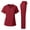 Burgundy, variant on Medical Uniform Women's Scrub Set Stretch Contrast Binding Top and Pants (Ceil Blue, Large)
