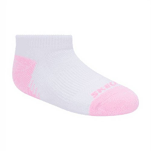 Pink, Low Kids 6 Skechers Cut 5-6.5 White/Light Terry 1/2 Socks, Girls\' Pack