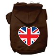 thumbnail image 1 of British Flag Heart Screen Print Pet Hoodies Brown Size Xs (8), 1 of 1