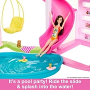Barbie Dreamhouse Pool Party Doll House and Playset with 75+ Pieces, 45 in, Slide & Puppy Elevator