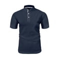thumbnail image 1 of pstuiky camisetas para hombre, Camiseta informal de manga corta con botones y solapa de color liso para hombre ropa de hombre xxxl, 1 of 5