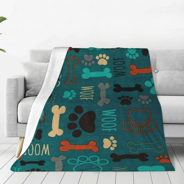 Puppy Paws Dog Lovers Soft Plush Blanket Soft Cozy Throw Blankets Warm