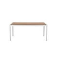 thumbnail image 2 of Afuera Living 71" Aluminum Patio Dining Table in White/Natural Teak, 2 of 3