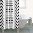 thumbnail image 5 of Small Stall Narrow Shower Curtain 36"W x 72"L – Tropical Bohemian Leaves, Mid-Century Abstract Boho Botanical Bathroom Decor, Vintage Floral Palm Leaf Pattern, Rustic Tribal Folk Style, 5 of 5