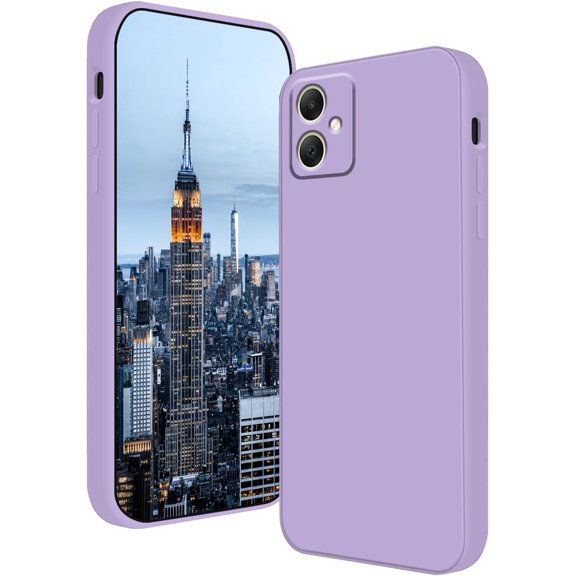 Compatible with Samsung A05 Case Silicone Liquid Dark Green, Soft Smooth Touch Phone for Samsung Galaxy A05 Case Silicone Shockproof Thin Cover (Purple)