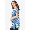 thumbnail image 3 of Roaman's Women's Plus Size Cotton Short Sleeve V-Neck Ultimate Tunic, 3 of 5
