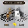 thumbnail image 4 of ZVZM Corner Shower Caddy,5 Set, with Toothpaste & 4 Hooks & Shaver Holder, No Drilling Stainless Steel Shower Storage Rack,Black, 4 of 8