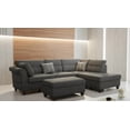 thumbnail image 4 of K-Living Fabric Sectional in Grey with ottoman & throw pillows, 4 of 5