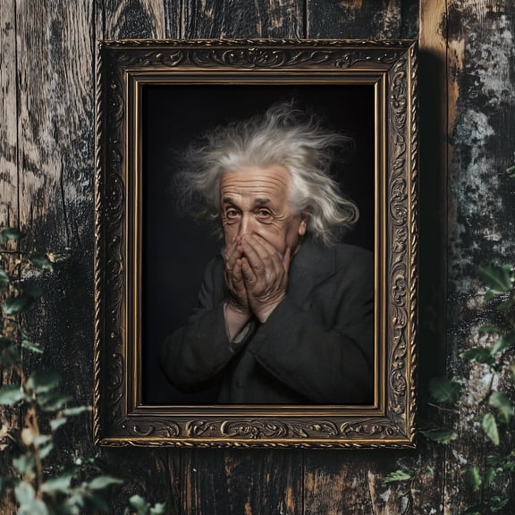 Einstein Smelly Bathroom Poster, , Vintage Decor, Unframed Poster Size 16x24