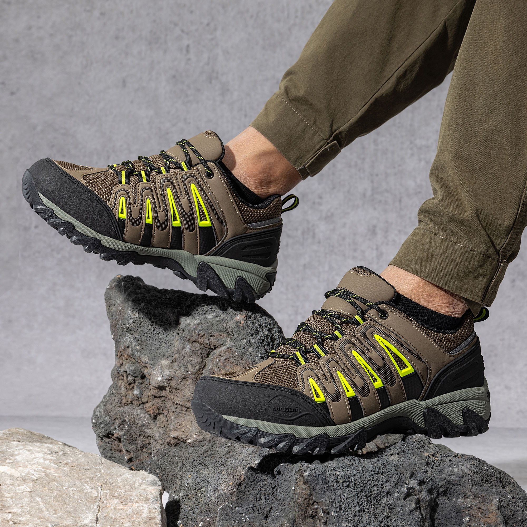 BURUDANI Men' Hiking Shoe Low-Top Hiking Shoes for Outdoor Trailing Trekking Camping Walking