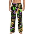 thumbnail image 2 of Picia Mardi Gras3 Mens Soft Woven Cotton Elastic Waistband Sleep Pajama Pant Lounge Sleep Pant With Pockets And Drawstring-Large, 2 of 9
