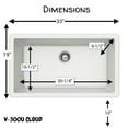 thumbnail image 4 of Houzer Quartztone 33 in Cloud Granite Composite Undermount Single Bowl Kitchen Sink - V-300U CLOUD, 4 of 7
