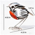 thumbnail image 2 of Hopewings Robin Bird Metal Art Sculpture, Handcrafted Steel Animal Statue, Waterproof, Indoor Outdoor Decorative Figurine, Home Garden Patio Office Desk Ornament, 2 of 6