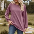 thumbnail image 2 of IMENGL Long Sleeve Shirts for Women Soft Knit Loose Fit Length Relaxed Fit Daily Wear Fall Weekend Travel Layering T-Shirt Casual Women's Basic Tee Long Sleeve Tops,Red, 2 of 6