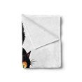 thumbnail image 2 of Halloween Soft Flannel Fleece Throw Blanket, Black Cat on Pumpkin Drawing Spooky Cartoon Characters Halloween Humor Art, Cozy Plush for Indoor and Outdoor Use, 50" x 60", Orange Black, by Ambesonne, 2 of 5
