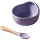 thumbnail image 1 of Baby Food Bowl Baby Bowl Spoon Set Children Feeding Tableware Training Eating Bowl Silicone Baby Supplies-Baby Bowl Purple Bamboo Handle Spoon, 1 of 5