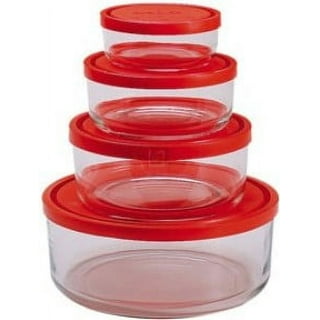 Red Holiday 4-Piece Glass Food Storage Set