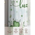 thumbnail image 6 of St. Patrick's Sheer Curtains 96 Inch Length 2 Panels Set Window Treatments, Luck Shamrocks Eucalyptus Leaves Flowers Rustic Rod Pocket Semi Curtains for Living Room/Bedroom/Kitchen, 104"W x 96"L, 6 of 7