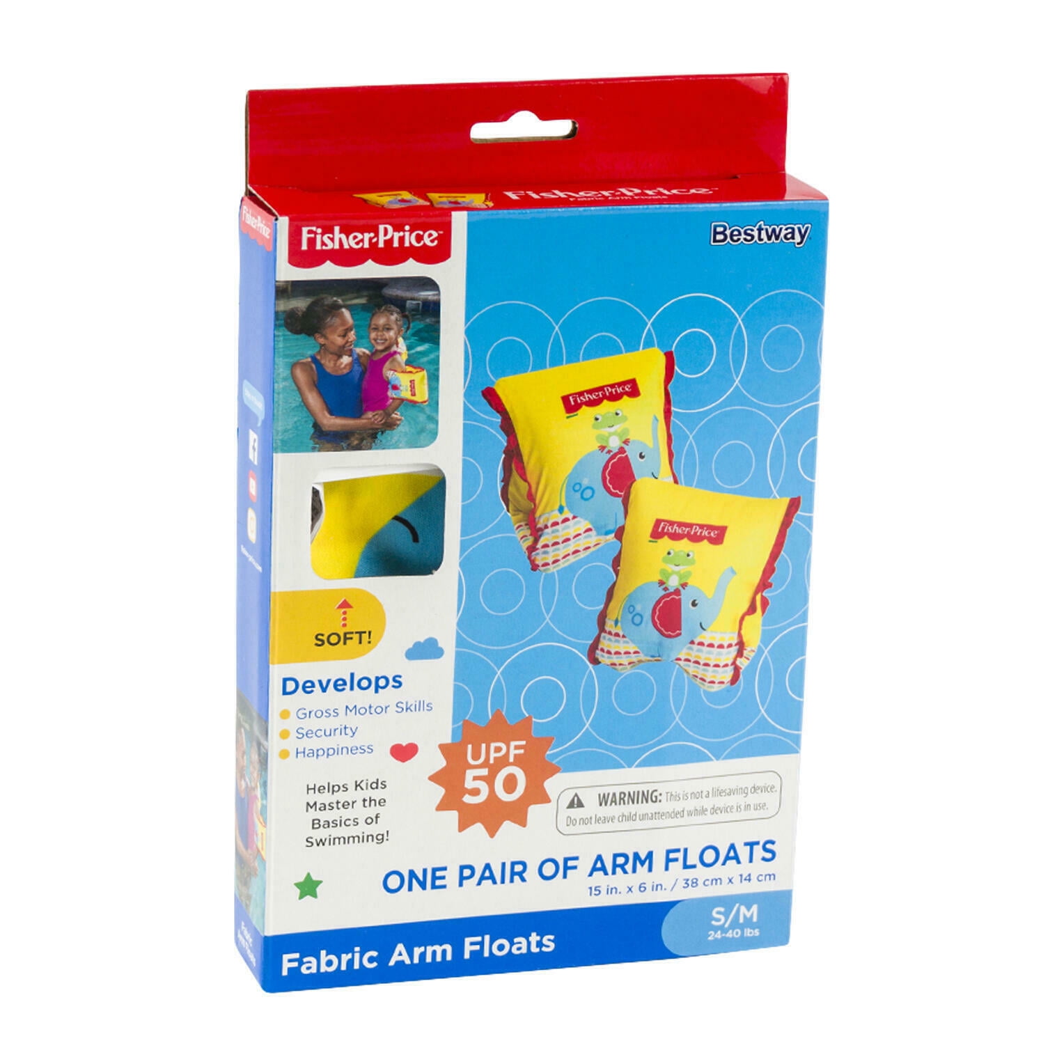 Fisher Price Fabric Arm Floats UPF 50 Size S/M 2440 lbs