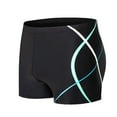 thumbnail image 2 of AXXD Big And Tall Black Swim Trunks for Men Casual Square Leg Line Print Jammers High Elasticity Softness Swimming Shorts Clearance, 2 of 9