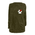 thumbnail image 4 of Dyegold Women Fleece Sweatshirt Cute Crewneck Ladies Pullovers Graphic Dog Paw Print Sweatshirt Fleece Winter Warm Fuzzy Hoodie Casual Fluffy Sweater Tops Teen Girls Shirts Loungewear, 4 of 4