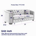 thumbnail image 3 of 2pcs Chesterfield Sofa Set, Velvet Couch with Deep-Button Tufting, Modern Classic Design Sofa Quilted Upholstery, Furniture for Living Room, Office, Salon, Lounge, 2S with 3S Combination, Grey, 3 of 8
