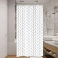 thumbnail image 4 of Small Stall 36Wx72H Inch Shower Curtain,Narrow RV Walkin Black White Herringbone Modern Bathroom Curtains,Half Stand Up Zig Zag Chevron Camper Bathroom Accessories Waterproof Fabric 7 Hooks, 4 of 6