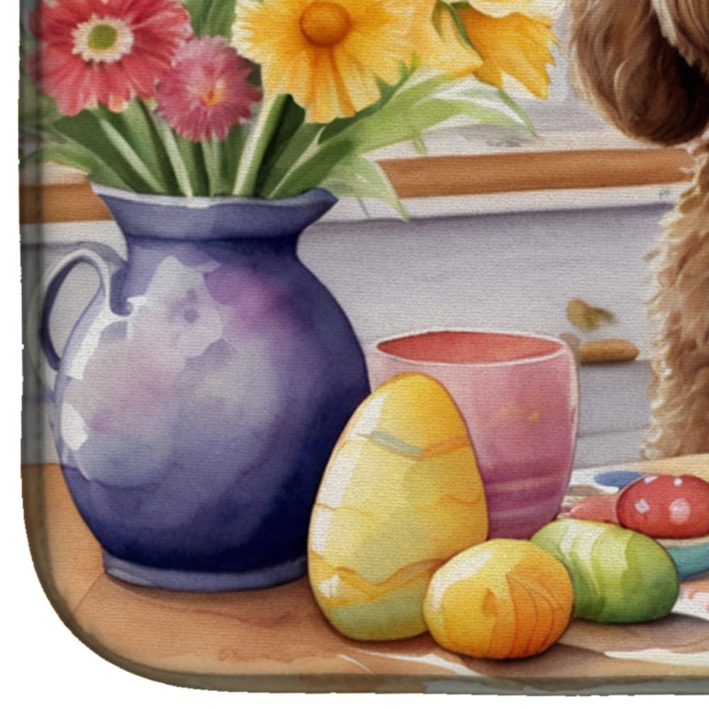 Decorating Easter Labradoodle Dish Drying Mat 14 in x 21 in
