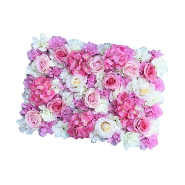 Panel de pared de flores Panel floral Fundro Romántico Romántico Fondo de pared de flores para la fiesta al aire libre Día de San Valentín Rosa oscuro