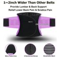 thumbnail image 2 of Faja de soporte lumbar TESETON para hombres y mujeres, transpirable, para escoliosis, con 8 huesos reforzados, para aliviar el dolor lumbar y ciática. Talla 02, morado-XXL., 2 of 5