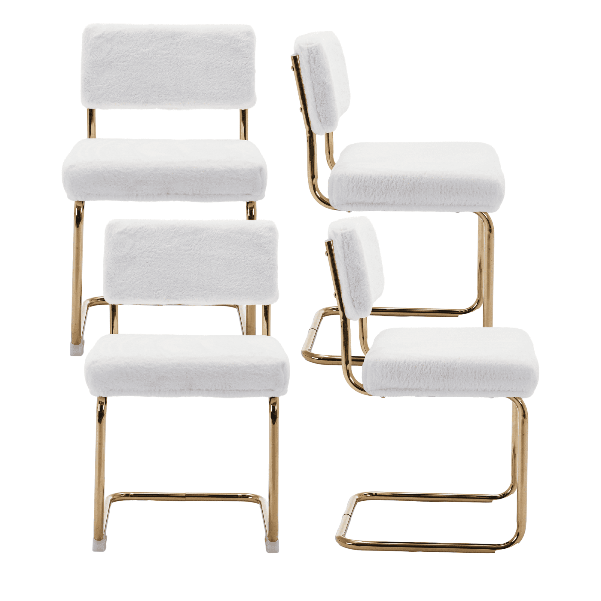 Modern Accent Armless Kitchen Chairs with Channel Tufting, Dining Chairs with Corduroy Fabric