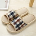thumbnail image 6 of Naierhg Winter Unisex Plaid Print Warm Non-Slip Indoor Open Toe Flat Shoes Home Slippers for Home Red 39-40, 6 of 8