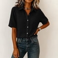 thumbnail image 4 of XuJwPNcy Button Down Shirts for Women Short Sleeve Thin Fashion Tops Loose Collar T Shirts Summer Casual Breathable Clothes, 4 of 6