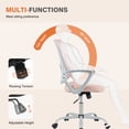 thumbnail image 3 of Ergonomic Office Chair, Comfortable Home Office Chair with Lumbar Support Computer Chair with Adjustable Height, Pink Reclining Desk Chair, 3 of 8