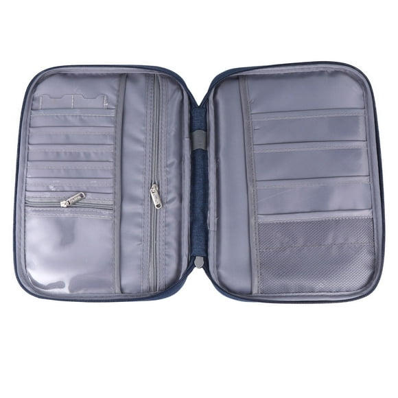TABLZONE Water Resistant Navy Passport Wallet Long Case for Travel with Rfid Protection