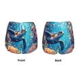 thumbnail image 5 of Lsque Colorful Underwater Plant Turtle Printed Women's Running Shorts with Liner Pockets,Elastic Quick Dry Workout Athletic Gym Yoga Shorts,Womens High Waist Shorts-Small, 5 of 9