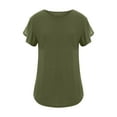 thumbnail image 4 of Mujeres Casual cuello redondo manga corta Puff Color sólido pulóver blusa camiseta Tops ajuste holgado OAVQHLG3B Store lin121212, 4 of 4