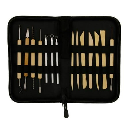 US Art Supply ® Pottery, Clay & Ceramics 14 Piece Tool Set Sculpting w/ Case