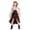 Beige, variant on Girls Pirate Costume 4 Piece Outfit Long Flare Sleeve Top Hi‑Low Ruffle Skirt Corset Waistband and Headscarf Kids Dress Up Set