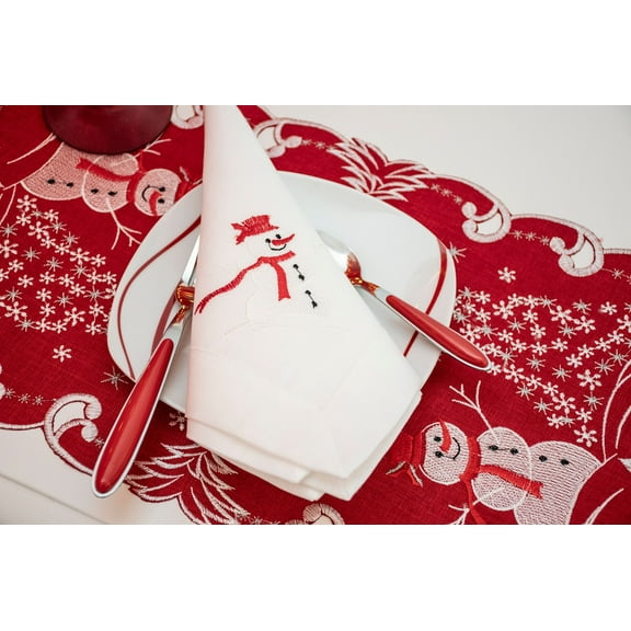 Snowman on Ivory Napkins (set of 4) (19" x 19")