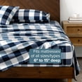 thumbnail image 6 of Bare Home Ultra-Soft Sheet Set - Premium 1800 Collection - Deep Pockets - 4-Pieces - Queen, Gingham Blue, 6 of 8