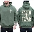 thumbnail image 4 of Faith Over Fear Christian Double Sided Hoodie – Cross & Psalm 56:3 Quote, Unisex Religious Pullover for Autumn Wear, Inspiring Faith-Based Streetwear, 4 of 7