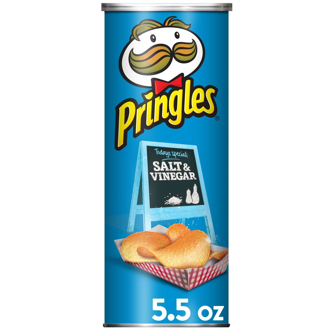 Pringles Salt & Vinegar Potato Crisps Chips Chips 5.5 oz - Walmart.com ...