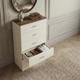 thumbnail image 6 of STYLIVIA 5-Drawer Dresser for Adults with Metal Handles, Ivory Knotty Oak, 31.3" W x 15.6" D x 47.2" H, 6 of 20