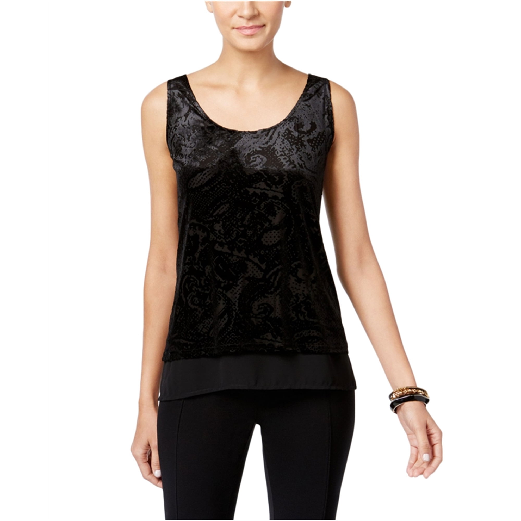 I-N-C - I-N-C Womens Velour Burnout Tank Top, Black, XX-Large - Walmart.com - Walmart.com